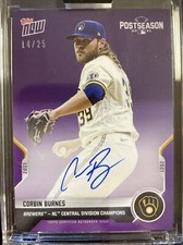 2021 Corbin Burnes Milwaukee Brewers TOPPS NOW Postseason PS-28C  AUTO 14/25