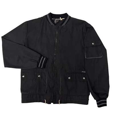 Chaqueta RICKY M De Colección Años 80 Pierre Bonee Hombres Negra GABARDINA Bombardero Estadio Foto 1 de 4