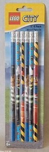 New 2012 LEGO City 6 pack Wood #2 Pencils 3 Different Designs - Picture 1 of 8