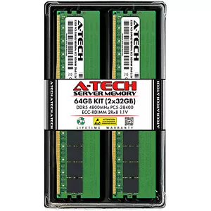 64GB 2x32GB PC5-4800 RDIMM Supermicro H13SST-G H13SSW X13DEI-T X13DEM Memory RAM - Picture 1 of 3