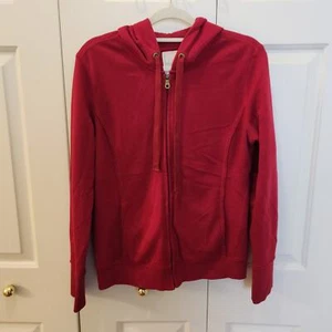 Merona Women's size Small Full Zip Red Hoodie with Front Pockets - Picture 1 of 9