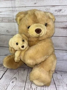 Vintage Main Joy limitierter Plüschbär mit Babyjunges 14 Zoll - Bild 1 von 18