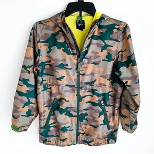 Gap Camouflage Windbreaker Jacket Boys M 8 Hooded Front Zip Mesh Lined - Picture 1 of 6