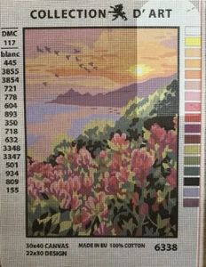 Printed needlepoint canvas 30x40 Cm Sunset Canvas Only Rto - Picture 1 of 4