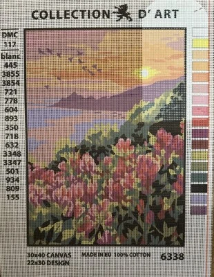 Printed needlepoint canvas 30x40 Cm Sunset Canvas Only Rto - Image 1 of 4