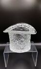 VTG Fenton Clear Glass Daisy Buttons Top Hat Large Vase