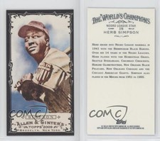2009 Topps Allen & Ginter's Mini Black Border Herb Simpson #278 Rookie RC