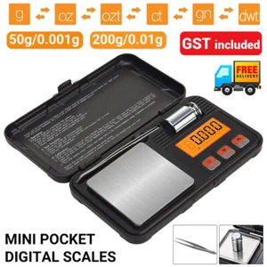 Jewellery Gold Weighing Mini Pocket Digital Scales 50g/0.001g 200g/0.01g Grams - Picture 1 of 19