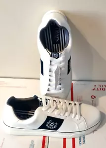 NEW Chaps court Mens Lace Up Sneakers Shoes White/Navy Size 11.5 - Picture 1 of 5