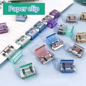 Translucent Color Clips Metal Binder Clip Document Paper Clip Securing Clips - Picture 1 of 16