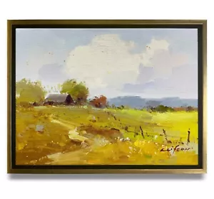 Hungryartist - Dipinto ad olio originale del paesaggio autunnale su tela 12x16 incorniciato - Foto 1 di 6