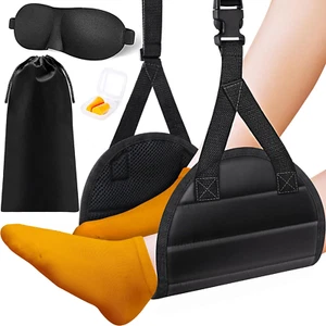 Airplane Foot Hammock, Foot Rest for under Desk at Work, Length Adjustable Airpl - Picture 1 of 12