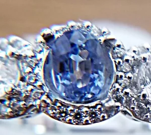 .95 Ct Zaffiro di Ceylon Naturale Vera Pietra Sciolta Gemma Ovale 6 X 4 mm # - Foto 1 di 12