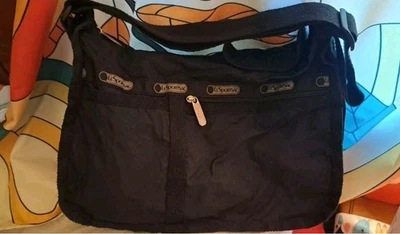 Винтажный LeSportsac плеча назад черный через плечо - Изображение 1 из 4