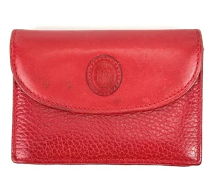 Cartera pequeña Mark Cross Nueva York de colección Italia de cuero granulado rojo cremallera para monedas - Imagen 1 de 9