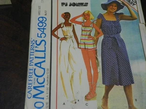 5499 Vintage McCalls SEWING Pattern Misses Jumpsuit Hat Romper 1970s PJ Jones - Picture 1 of 5