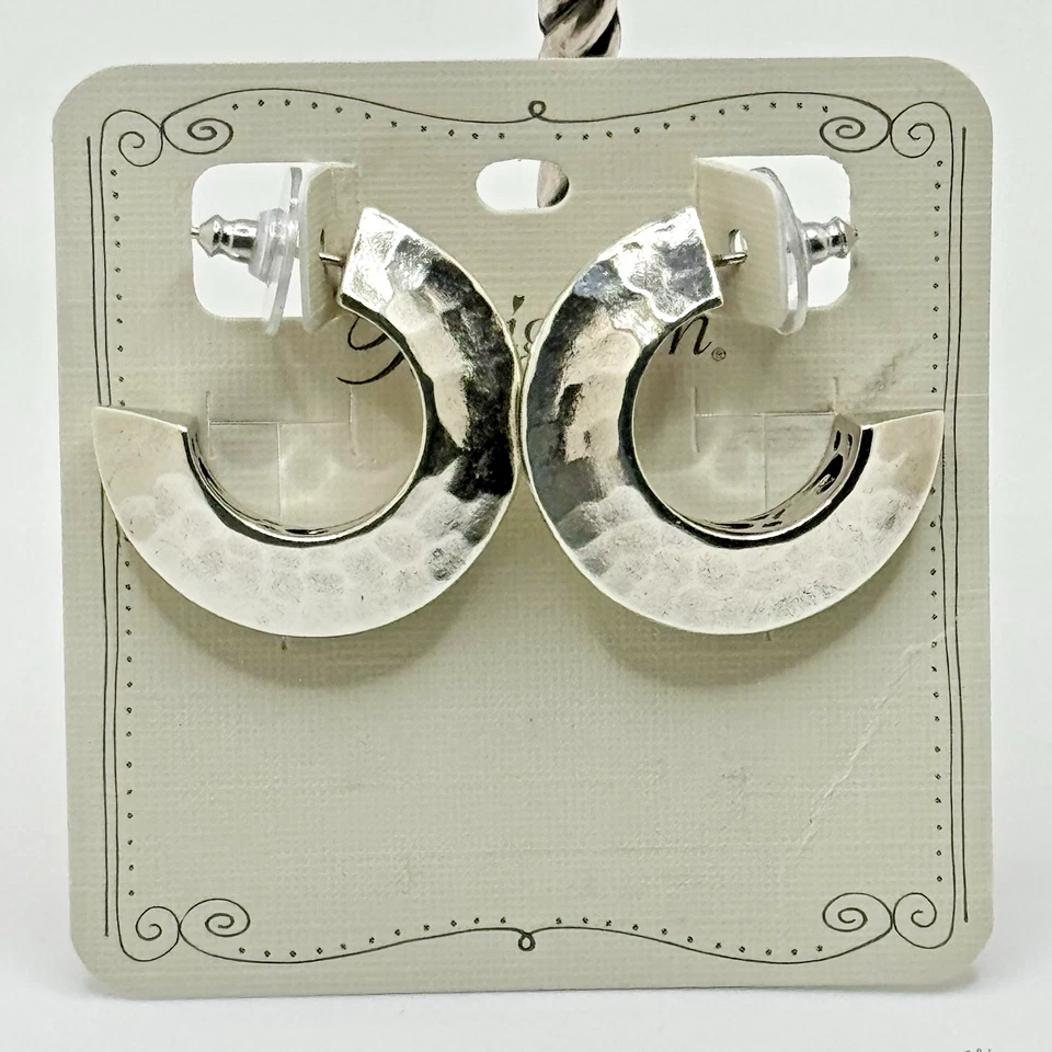 Brighton Mystic Moon Hoop Silver Post Earrings JA9316
