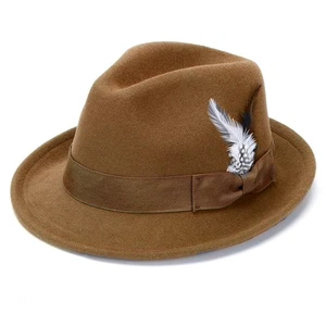 Fedora Hats for Men Women Short Brim Felt Winter Hat Panama Dress Fedora Hat ... - Picture 1 of 7