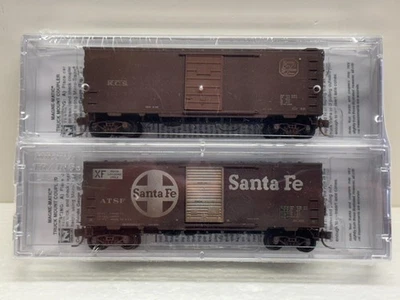 N Scale Micro Trains MTL 020 44 966 KCS/ATSF Box Car Factory Weathered 2-Pack - Image 1 of 3