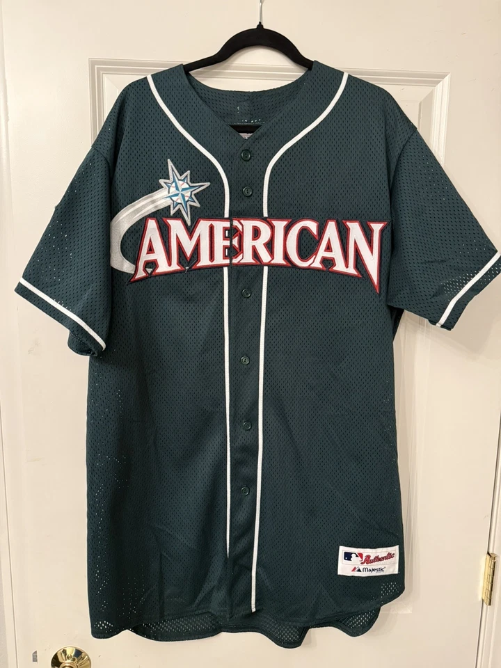 Camiseta Pudge Rodríguez 2001 MLB All-Star Game XL Majestic autêntica — Rara - Imagem 1 de 4