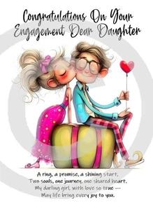 NEW  Congratulations On Your Engagement MY Daughter A5 Card Celebration Love - Picture 1 of 4