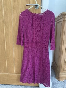 Oasis Pink Floral Lace Dress Size XS - Picture 1 of 4