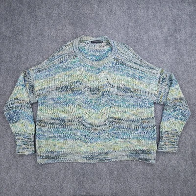 Женский свитер Peruvian Connection очень большой разноцветный хлопковый вязаный пуловер - Изображение 1 из 4