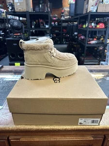 UGG CLASSIC NEW HEIGHTS LACE UP CHESTNUT SUEDE SHEEPSKIN WOMEN'S US SIZE 9 - b3 - Picture 1 of 12
