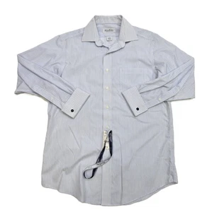 Brooks Brothers französisches Bündchen Hemd weiß blau gestreift Herren Größe 15-33 - Bild 1 von 10