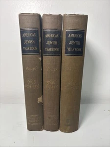 American Jewish Year Book 3 Vol Set 36, 37, 38 1934-1937 By Harry Schneiderman - Foto 1 di 10