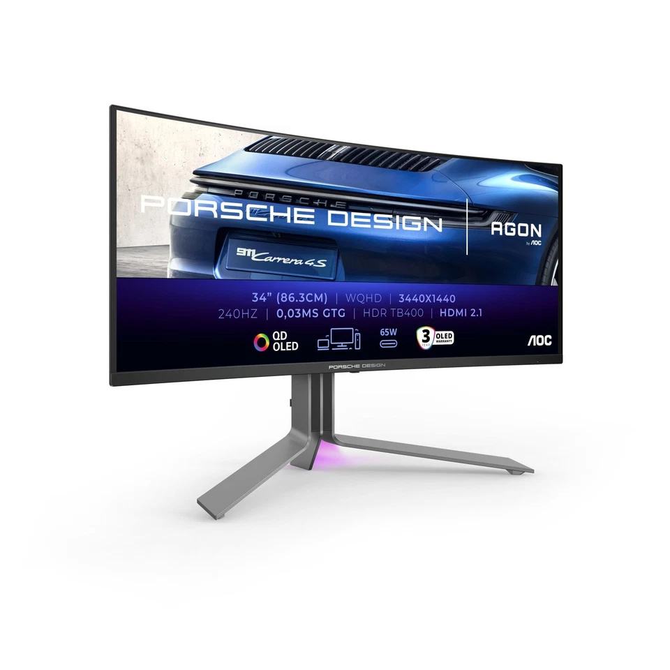 AOC Porsche PD34 Computerbildschirm 86 4 cm (34") 3440 x 1440 Pixel Wide Quad HD