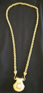 Designer Nolan Miller Vintage Faux Pearl Crystal Hanging 17'' Necklace - Picture 1 of 1