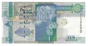 Banknote Seychellen P36b 10 Rupien 1998 - Bild 1 von 2