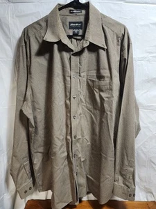 Eddie Bauer Green Check Wrinkle Resistant Button Up Shirt XL Tall - Picture 1 of 3