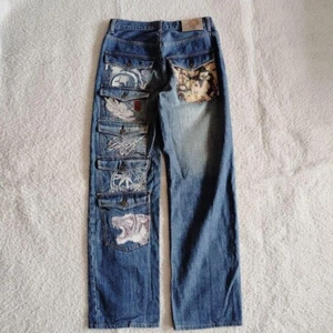 Karakuri Tamashii Men's Denim Jeans Pants Japanese Embroidered Multi Pockets 30 - Picture 1 of 7