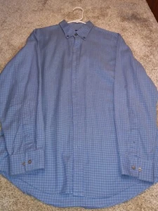 Banana Republic Shirt Men L Blue Plaid Long Sleeve Button Up Preppy - Picture 1 of 5
