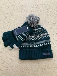 Beanie Cherokee Hat Kids Green Gray White Black Hat And Gloves Set NEW WITH TAGS - Picture 1 of 5