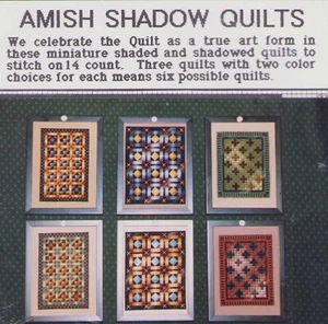 Cross Stitch 6 Amish Quilts on 14 ct EXTREMELY RARE  Patterns OOP VIntage Estate - Picture 1 of 2