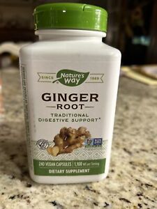 Nature's Way, Ginger Root, 1,100 mg, 240 Vegan Capsules Expires 09/2026 Sealed!