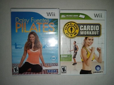 Gold's Gym Cardio Workout (VG) & Daisy Fuentes Pilates (NEW) Nintendo Wii Games - Image 1 of 2