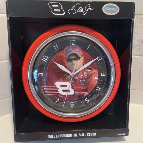 NASCAR Dale Earnhardt Jr. #8 Red Wall Clock Battery Operated NIB (GS) Cover