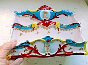 Antiker Porzellan Briefhalter Wien Österreich Cherubs Putti Schreibtisch Post organisieren - Bild 1 von 12