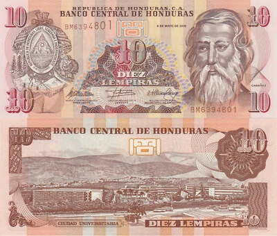 Honduras 10 Lempiras (6.5.2010) - City University/p86e UNC - Image 1 of 3