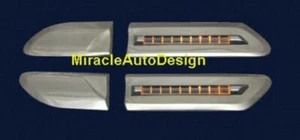 BMW F01 F02 LOOK STAINLESS BODY MOULDING WITH AMBER LED LIGHT BAR FOR E90 E91 - Picture 1 of 5