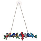 1PC Tropical Birds Stained Glass Hummingbird Window Hangings Ornament Bird Sign