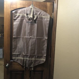 Burberry London England Tan Travel Garment Bag Packable Zip Snap Buttons NEW - Picture 1 of 8