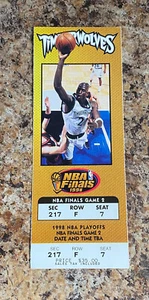 MINNESOTA TIMBERWOLVES 1998 NBA FINALS Phantom Ticket Kevin Garnett Photo Game 2 - Picture 1 of 2