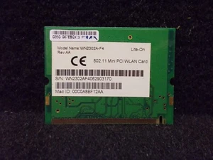 Lite-On WN2302A-F4 WLAN Karte, WIFI Adapter, Network 802.11, Mini PCI. #SU-391 - Bild 1 von 2