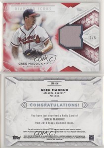2018 Topps Diamond Icons Single Player Relics Red /5 Greg Maddux #SPR-GM HOF
