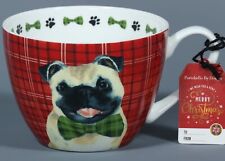 PORTOBELLO By DESIGN HOLIDAY PUG IN HOLIDAY BOW TIE Bone China Jumbo Cup #2